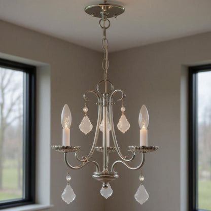 Three Light Dimmable Chandelier With Shades
