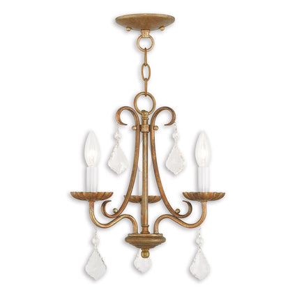 Three Light Dimmable Chandelier With Shades