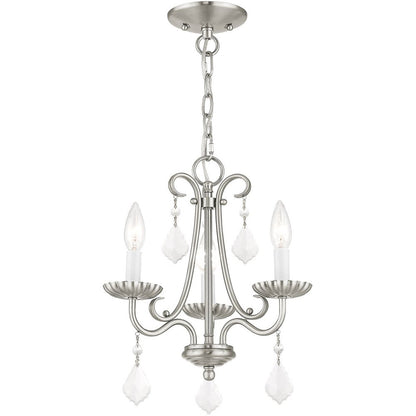 Three Light Dimmable Chandelier With Shades
