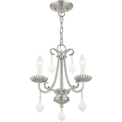 Three Light Dimmable Chandelier With Shades