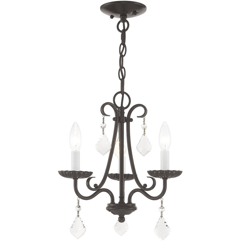 Three Light Dimmable Chandelier With Shades
