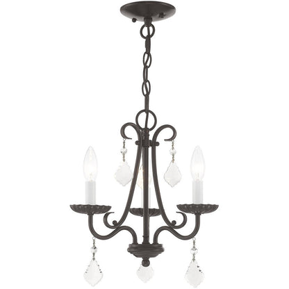 Three Light Dimmable Chandelier With Shades