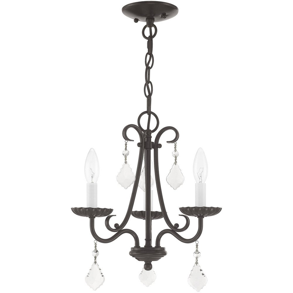 Three Light Dimmable Chandelier With Shades