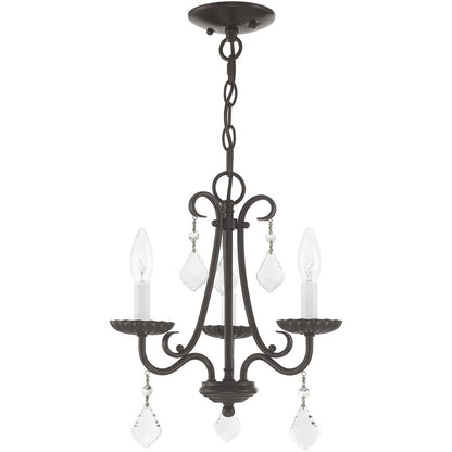 Three Light Dimmable Chandelier With Shades