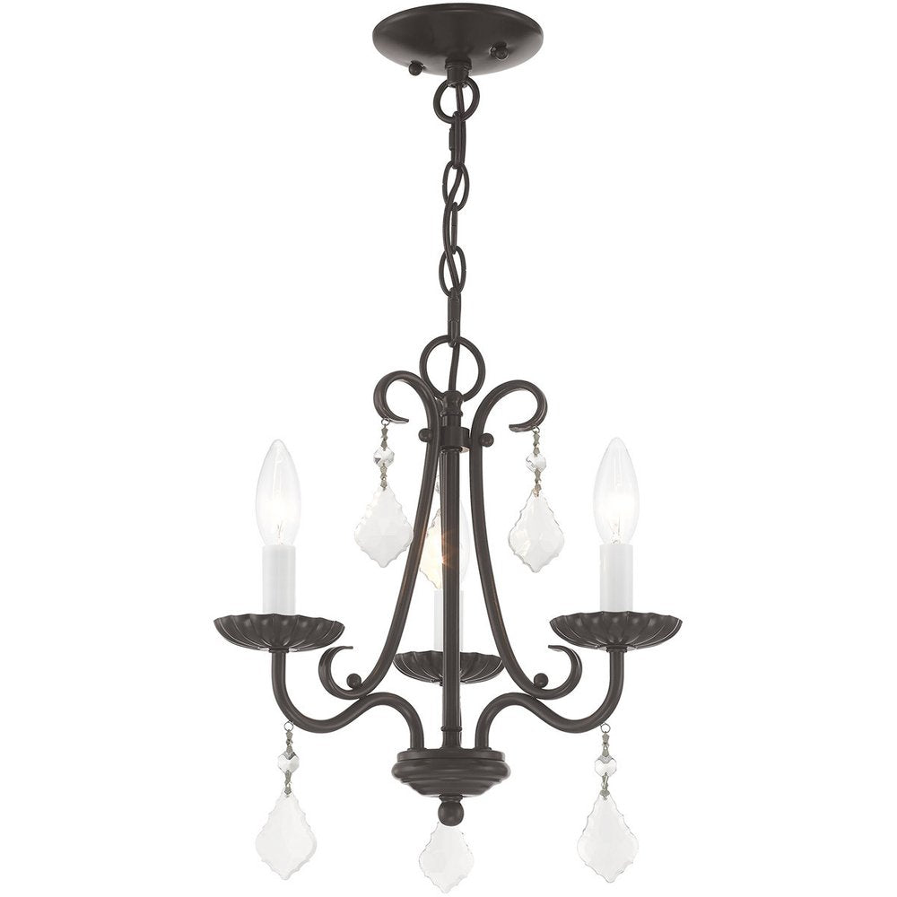 Three Light Dimmable Chandelier With Shades