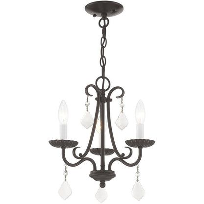 Three Light Dimmable Chandelier With Shades