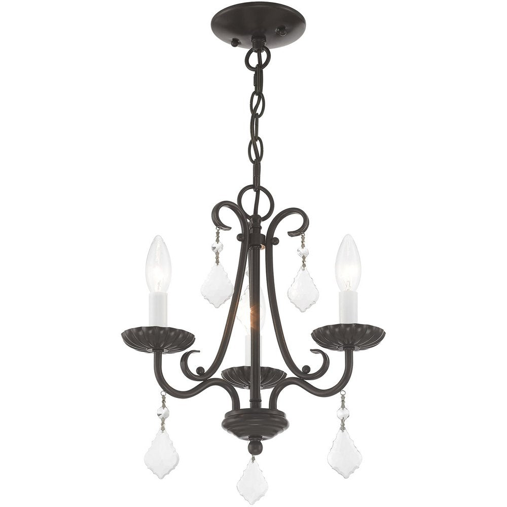 Three Light Dimmable Chandelier With Shades