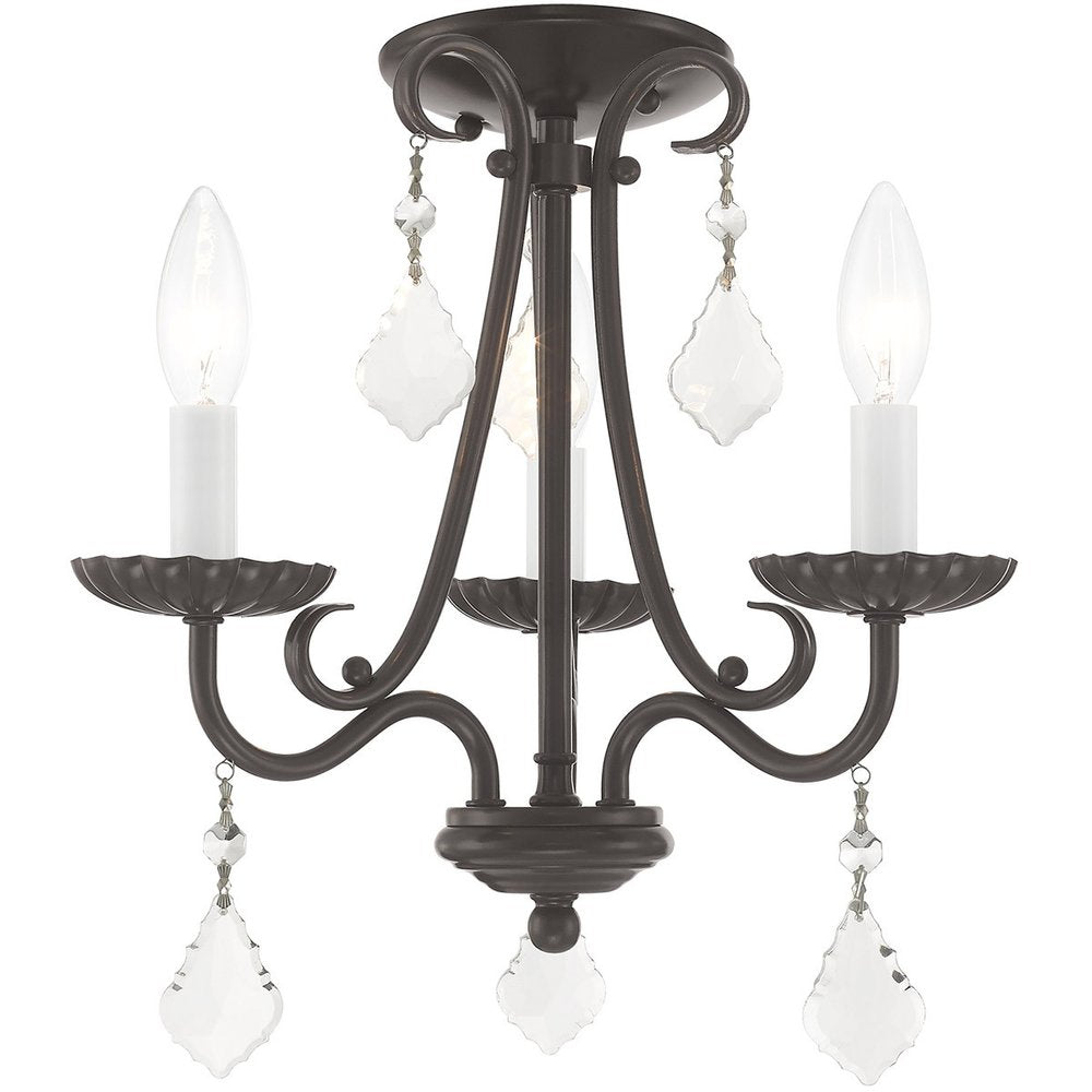 Three Light Dimmable Chandelier With Shades