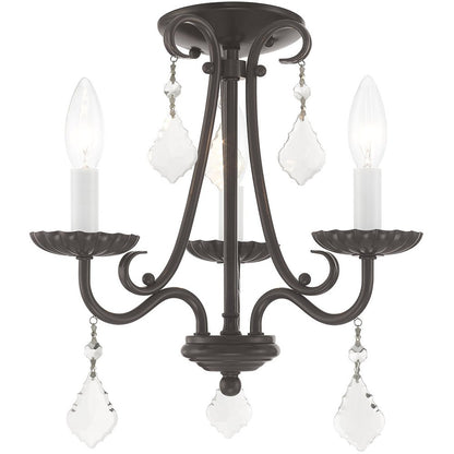 Three Light Dimmable Chandelier With Shades