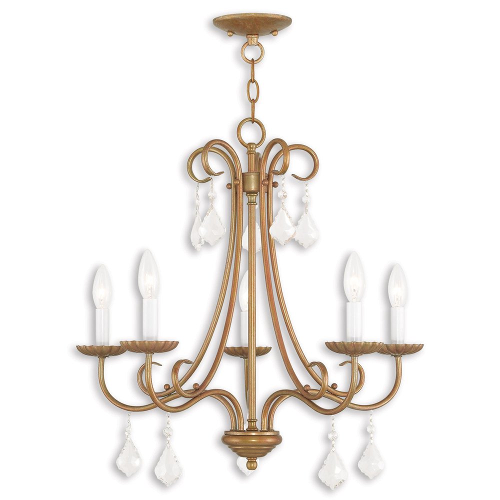Five Light Dimmable Chandelier With Shades