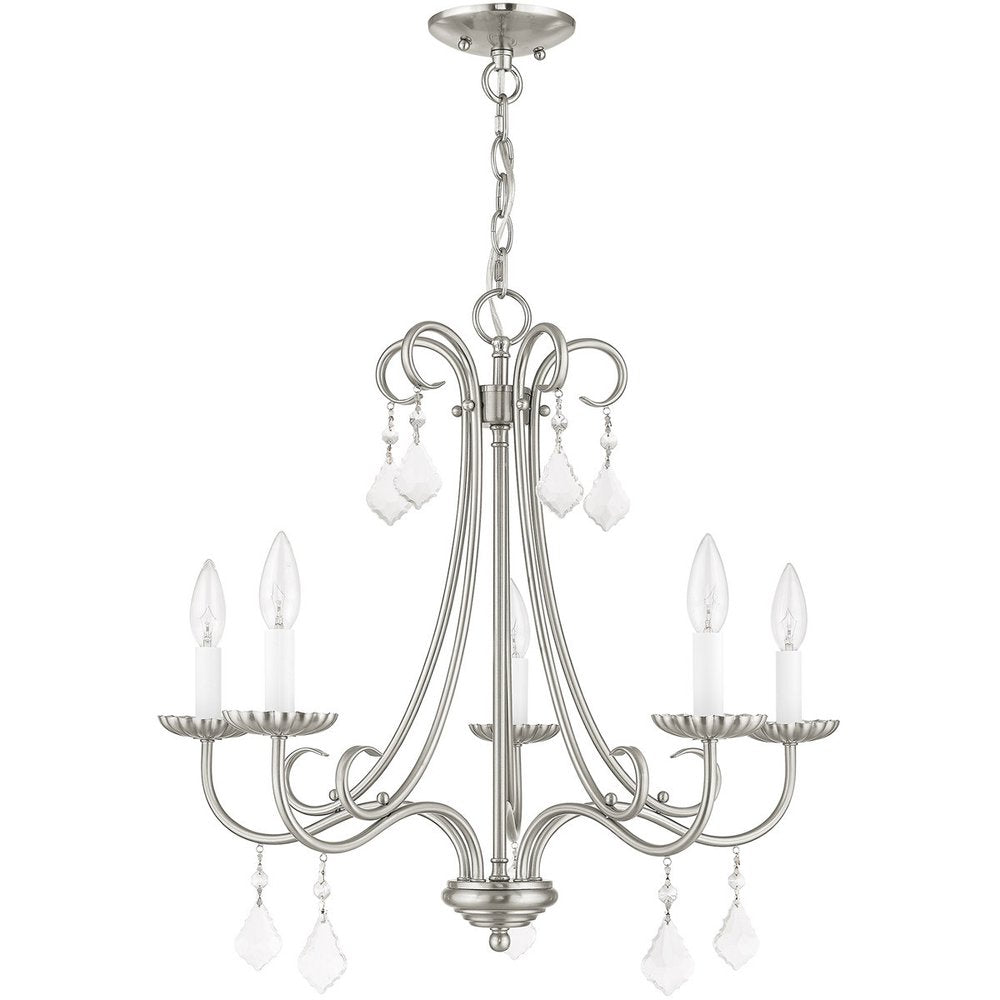 Five Light Dimmable Chandelier With Shades