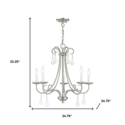 Five Light Dimmable Chandelier With Shades