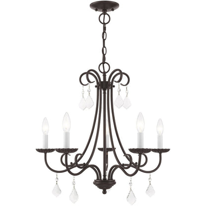 Five Light Dimmable Chandelier With Shades