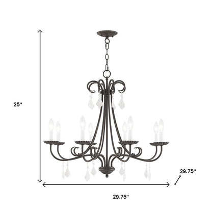 Eight Light Dimmable Chandelier With Shades