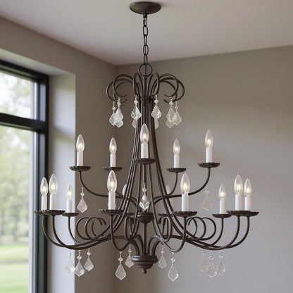 Multi Light Dimmable Chandelier With Shades