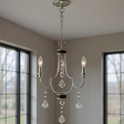 Three Light Dimmable Chandelier With Shades