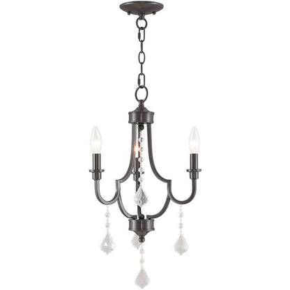 Three Light Dimmable Chandelier With Shades