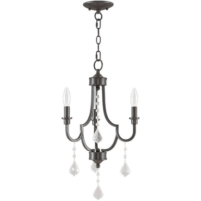 Three Light Dimmable Chandelier With Shades