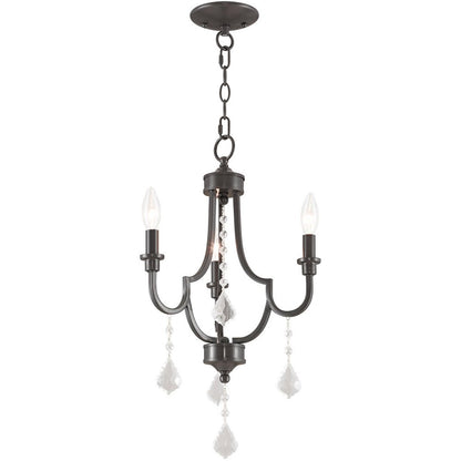 Three Light Dimmable Chandelier With Shades