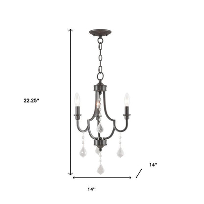 Three Light Dimmable Chandelier With Shades