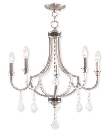 Five Light Dimmable Chandelier With Shades
