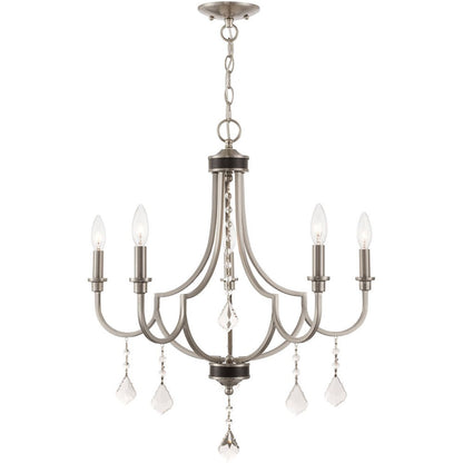 Five Light Dimmable Chandelier With Shades