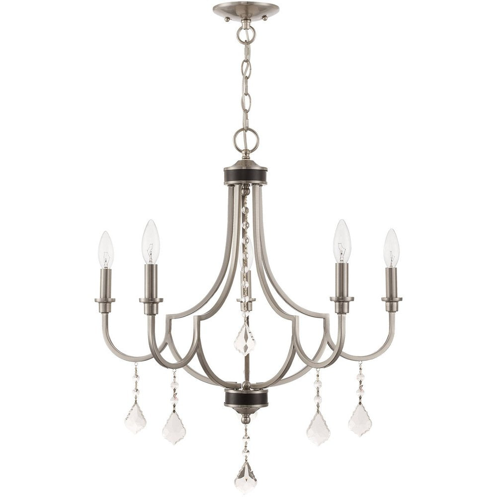 Five Light Dimmable Chandelier With Shades