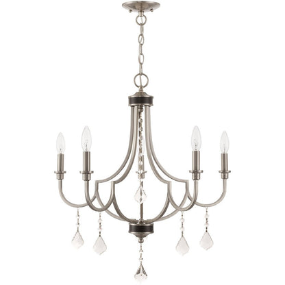 Five Light Dimmable Chandelier With Shades