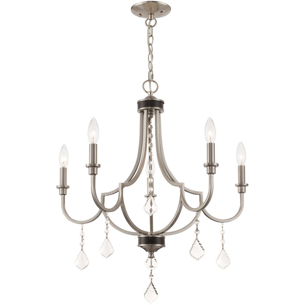 Five Light Dimmable Chandelier With Shades