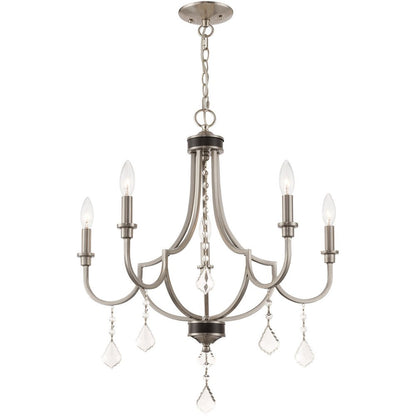 Five Light Dimmable Chandelier With Shades