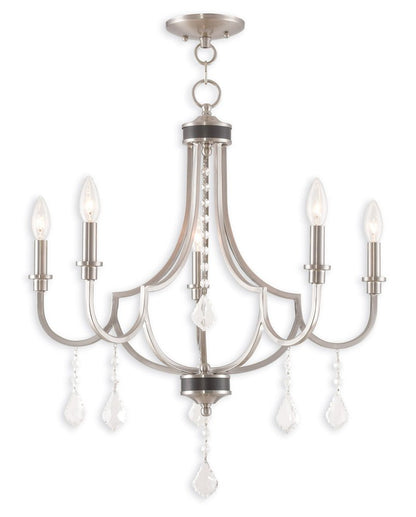 Five Light Dimmable Chandelier With Shades