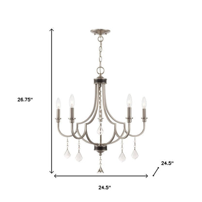 Five Light Dimmable Chandelier With Shades