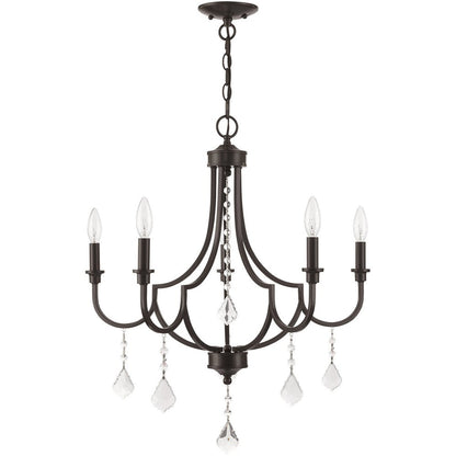 Five Light Dimmable Chandelier With Shades