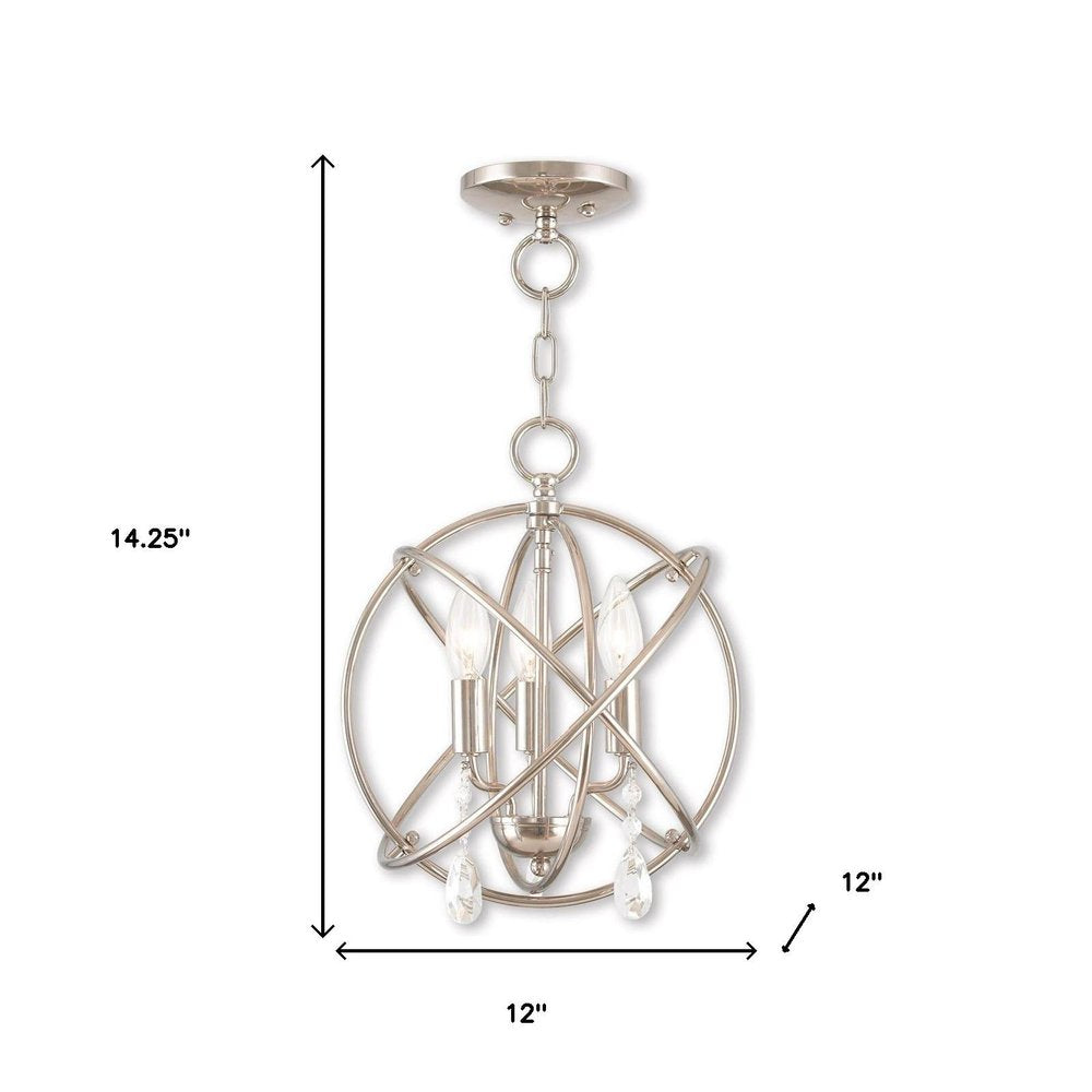 Three Light Dimmable Chandelier With Shades