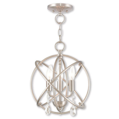 Three Light Dimmable Chandelier With Shades