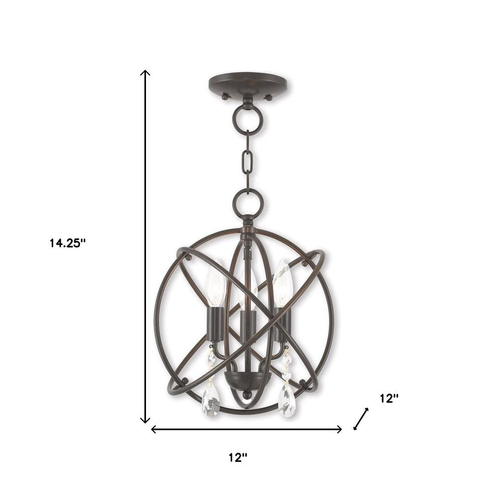 Three Light Dimmable Chandelier With Shades