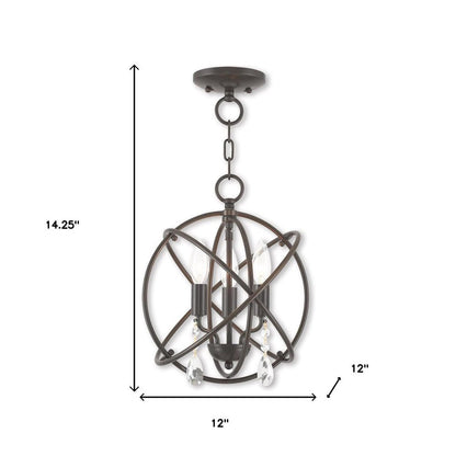 Three Light Dimmable Chandelier With Shades