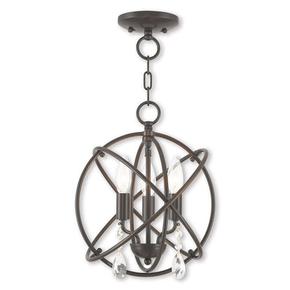 Three Light Dimmable Chandelier With Shades