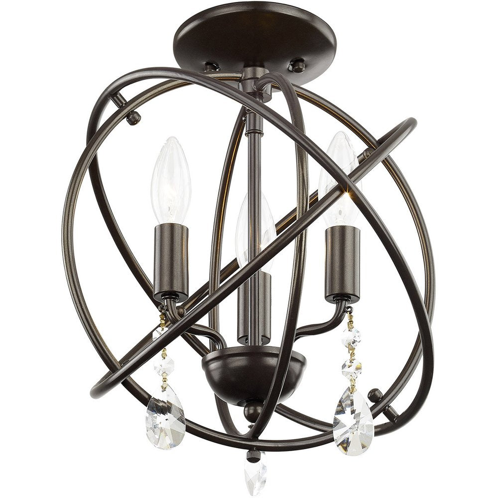 Three Light Dimmable Chandelier With Shades