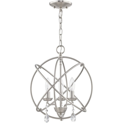 Three Light Dimmable Chandelier With Shades