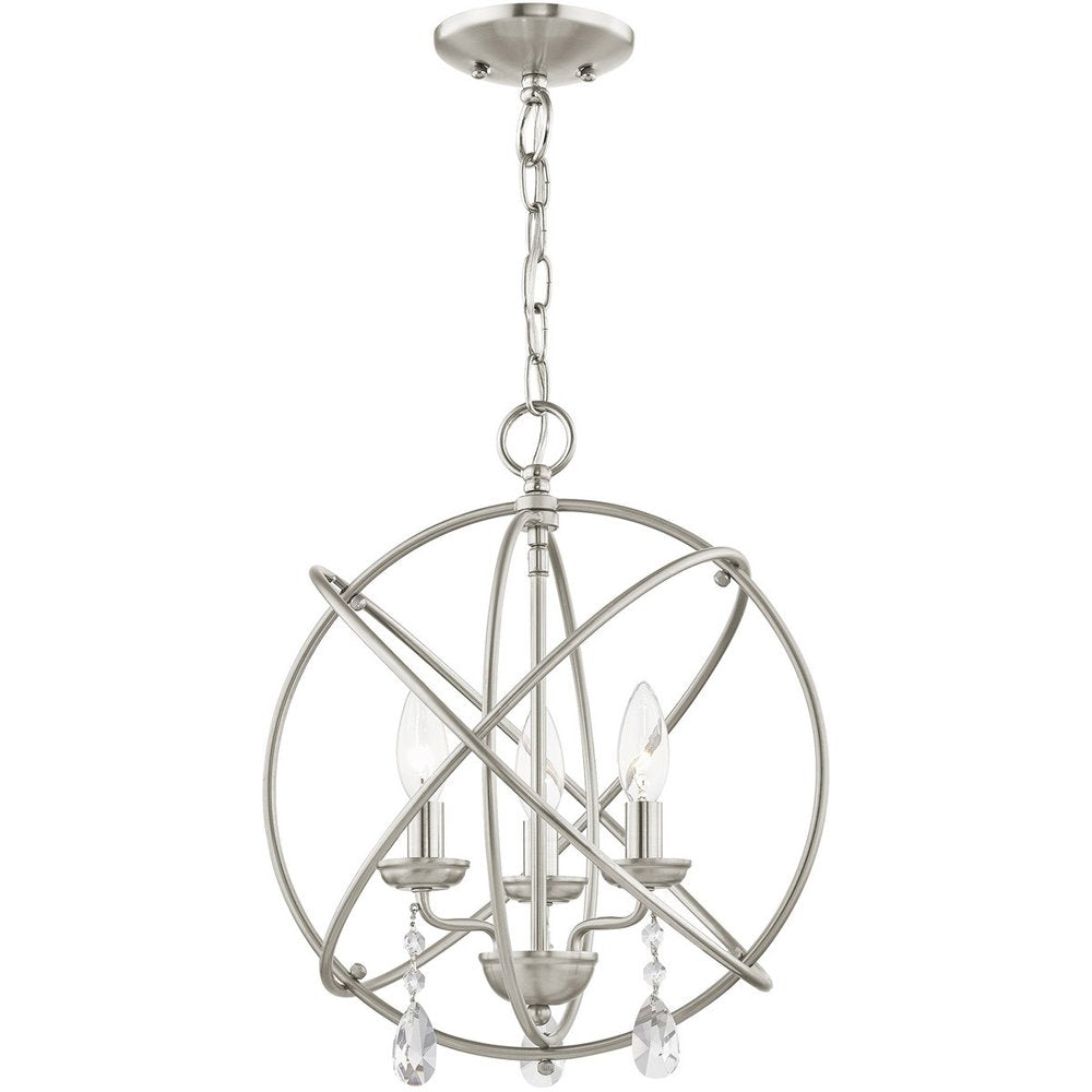 Three Light Dimmable Chandelier With Shades
