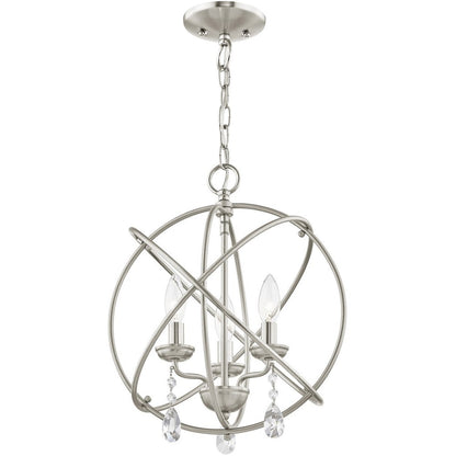 Three Light Dimmable Chandelier With Shades