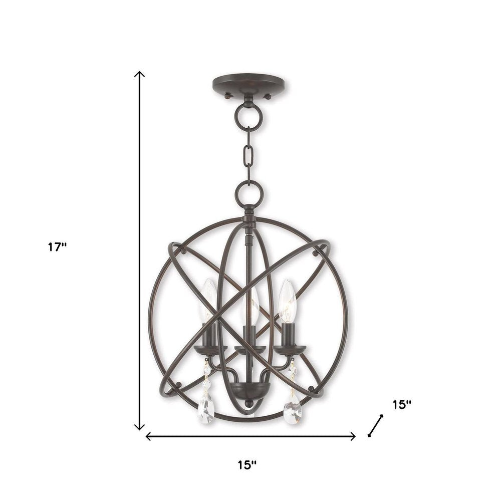 Three Light Dimmable Chandelier With Shades