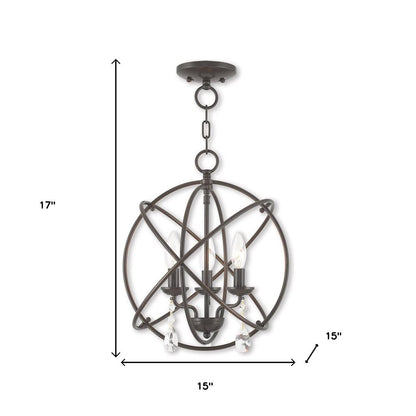 Three Light Dimmable Chandelier With Shades