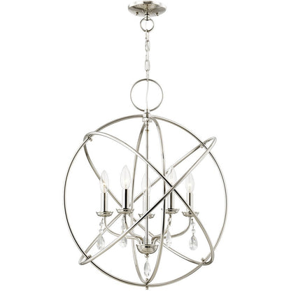 Five Light Dimmable Chandelier With Shades