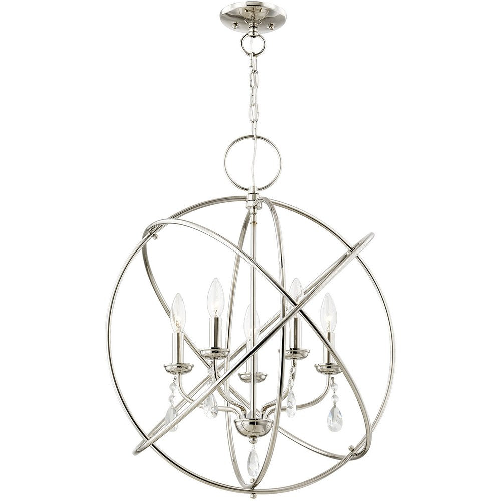 Five Light Dimmable Chandelier With Shades