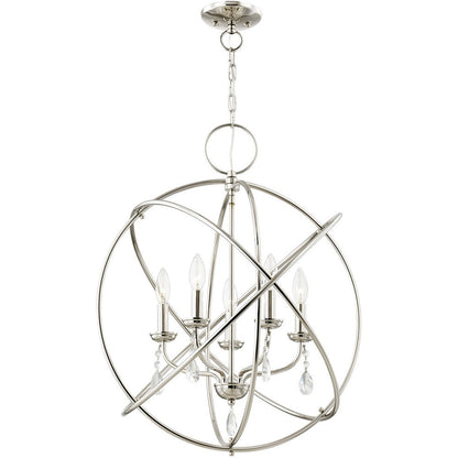 Five Light Dimmable Chandelier With Shades