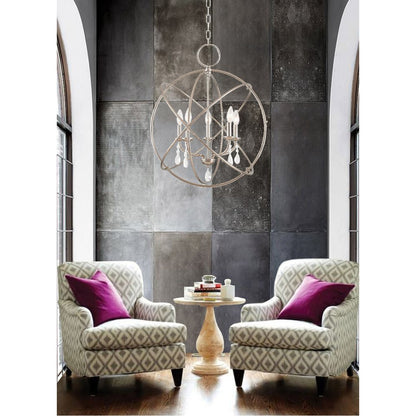 Five Light Dimmable Chandelier With Shades
