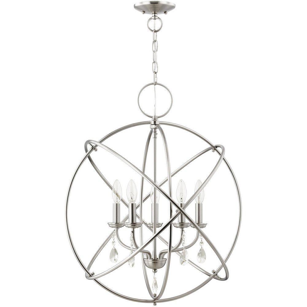 Five Light Dimmable Chandelier With Shades
