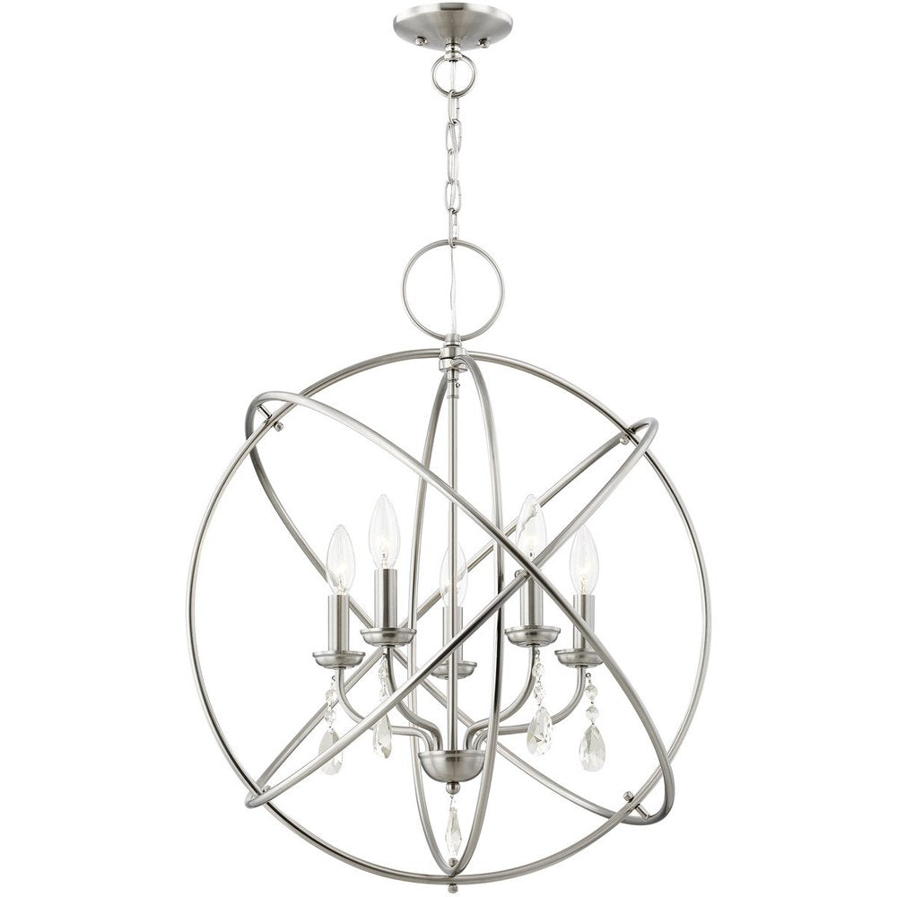 Five Light Dimmable Chandelier With Shades